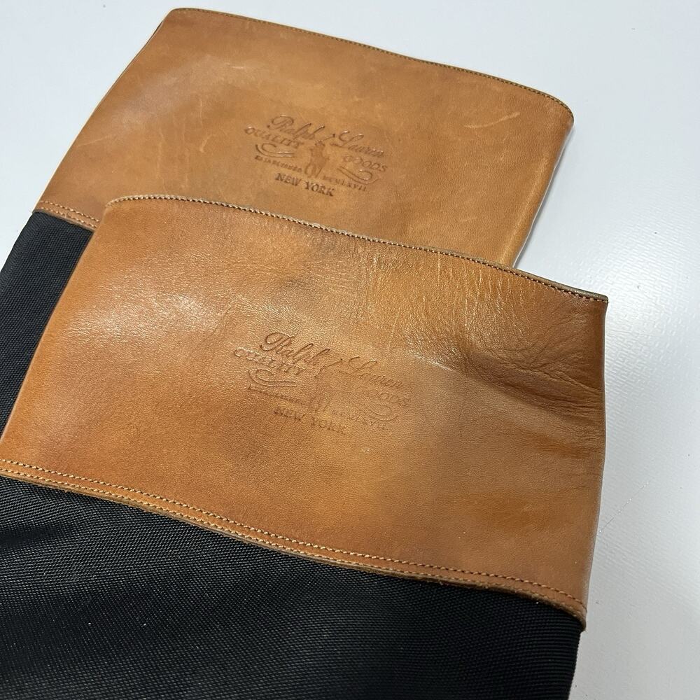 Polo Ralph Lauren Womens Black Rubber. Tan Leather Equestrian Riding Boots US 6B - Picture 4 of 12
